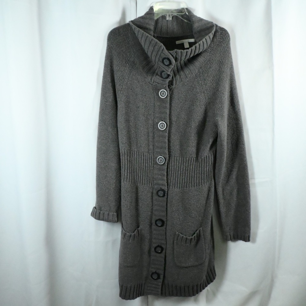 Old Navy Women's XL Heather Gray Long Chunky Lambswool Blend Cardigan